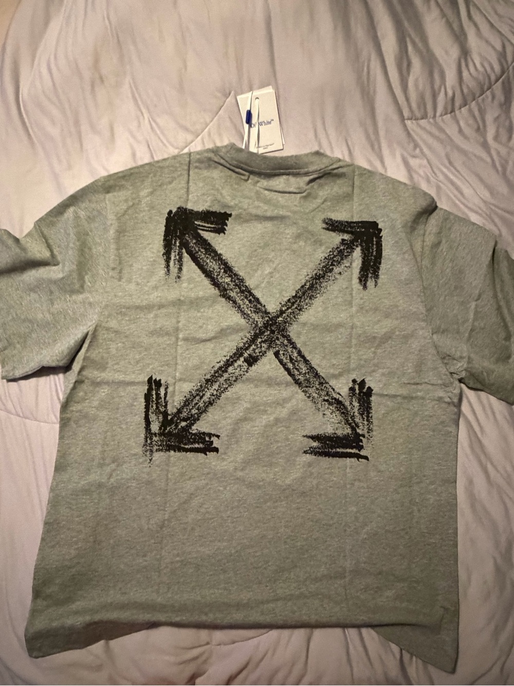 Off-White Chalk Arrow Fit Tee in Heather Grey - Picture 3 of 7